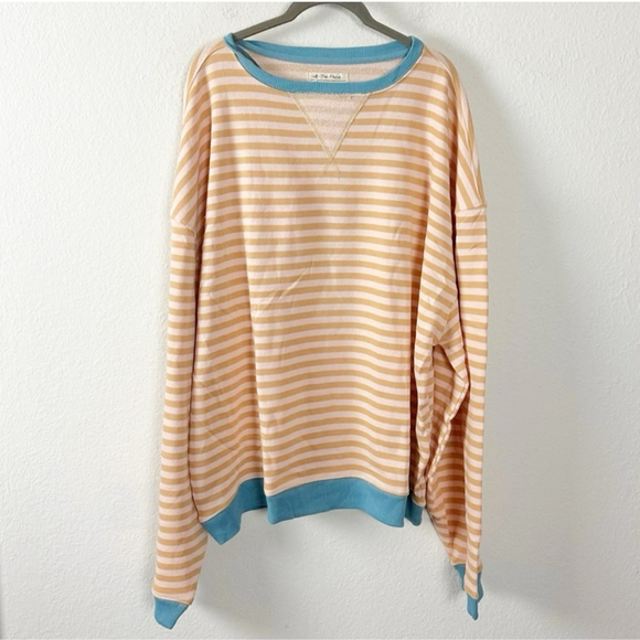 NWT Free People Classic Striped Crew Latte Combo Size XL - Picture 5 of 8